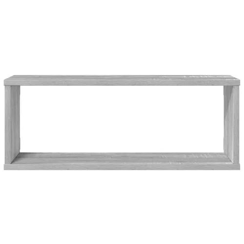 4 db szürke sonoma színű szerelt fa fali kockapolc 60x15x23 cm