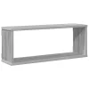 4 db szürke sonoma színű szerelt fa fali kockapolc 60x15x23 cm