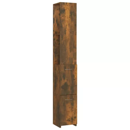 Füstös tölgy színű szerelt fa fürdőszobaszekrény 25x26,5x170 cm