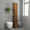 Füstös tölgy színű szerelt fa fürdőszobaszekrény 25x26,5x170 cm