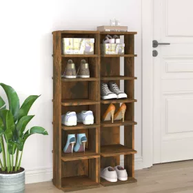   2 db füstös tölgy színű szerelt fa cipőtartó 27,5 x 27 x 102 cm
