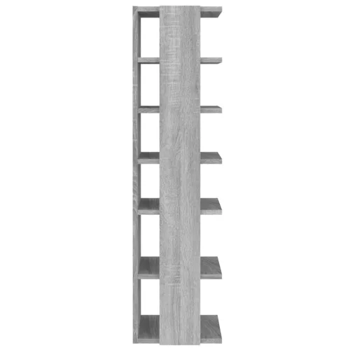 2 db szürke sonoma színű szerelt fa cipőtartó 27,5x27x102 cm