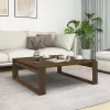Barna tölgyszínű szerelt fa dohányzóasztal 100 x 100 x 35 cm