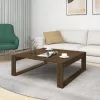 Barna tölgyszínű szerelt fa dohányzóasztal 100 x 100 x 35 cm