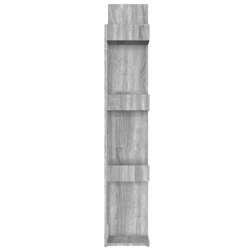Szürke sonoma színű szerelt fa könyvszekrény 86 x 25,5 x 140 cm