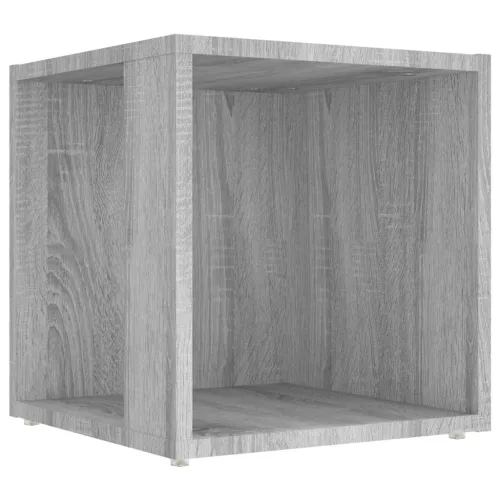 Szürke sonoma színű szerelt fa kisasztal 33x33x34,5 cm