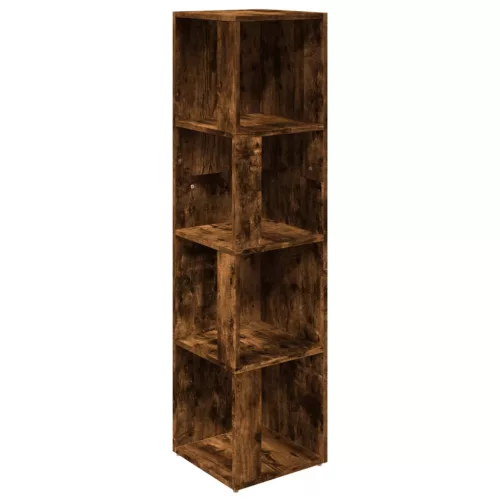 Füstös tölgy színű szerelt fa sarokszekrény 33 x 33 x 132 cm