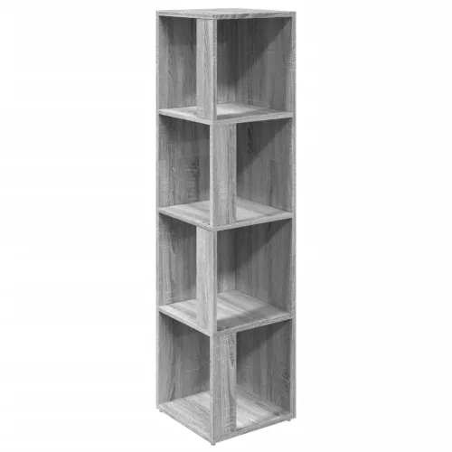 Szürke sonoma színű szerelt fa sarokszekrény 33 x 33 x 132 cm