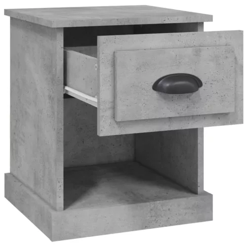 2 db betonszürke szerelt fa éjjeliszekrény 39 x 39 x 47,5 cm