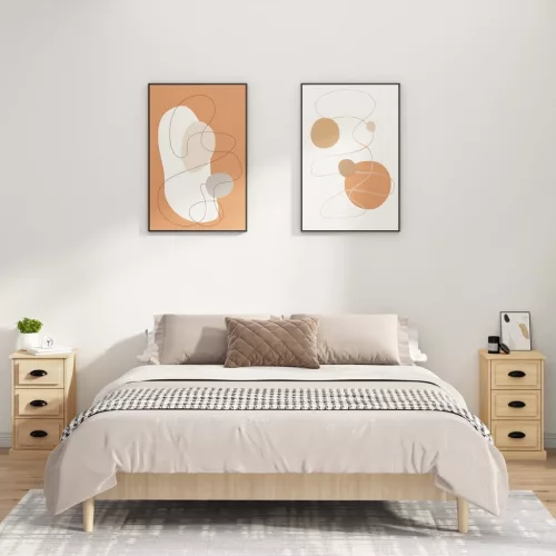 Sonoma tölgy színű szerelt fa éjjeliszekrény 39 x 39 x 67 cm