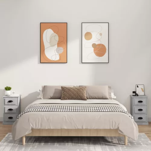 Betonszürke szerelt fa éjjeliszekrény 39 x 39 x 67 cm