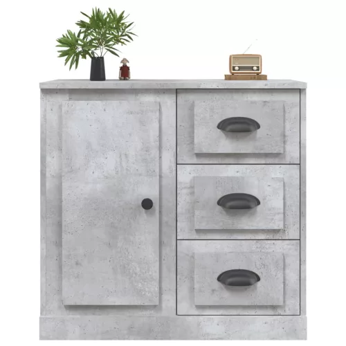 Betonszürke szerelt fa tálalószekrény 70x35,5x67,5 cm