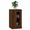 2 db barna tölgy színű szerelt fa tálalóasztal 37,5x35,5x67,5