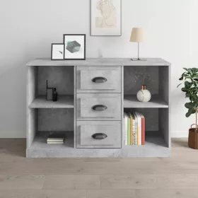   Betonszürke szerelt fa tálalószekrény 104,5 x 35,5 x 67,5 cm