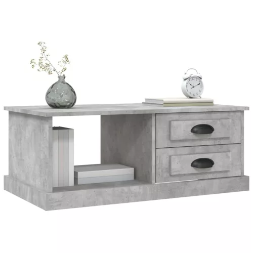 Betonszürke szerelt fa dohányzóasztal 90 x 50 x 35 cm