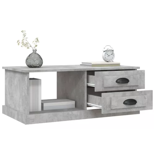 Betonszürke szerelt fa dohányzóasztal 90 x 50 x 35 cm