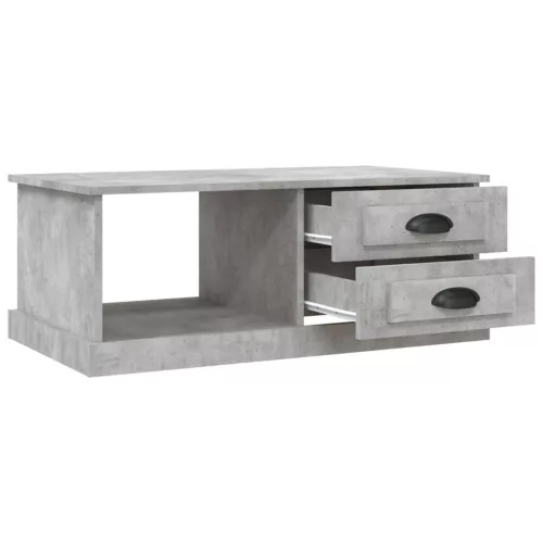 Betonszürke szerelt fa dohányzóasztal 90 x 50 x 35 cm