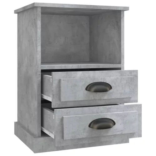 2 db betonszürke éjjeliszekrény 43 x 36 x 60 cm