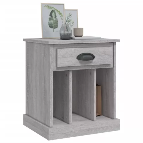 2 db szürke sonoma színű éjjeliszekrény 43x36x50 cm