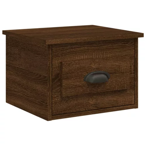 2db barna tölgyszínű falra szerelhető éjjeliszekrény 41,5x36x28