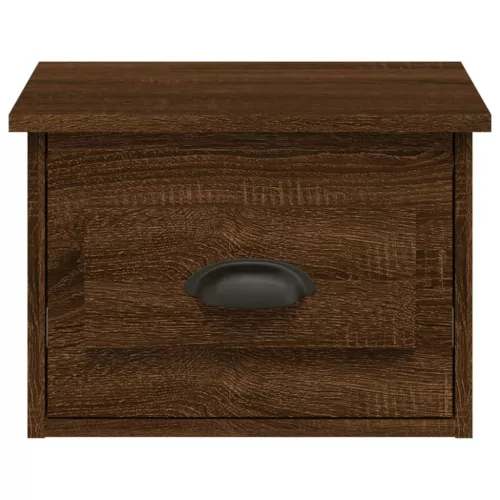 2db barna tölgyszínű falra szerelhető éjjeliszekrény 41,5x36x28
