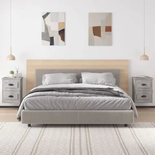 2 db betonszürke falra szerelhető éjjeliszekrény 41,5x36x53 cm