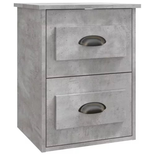 2 db betonszürke falra szerelhető éjjeliszekrény 41,5x36x53 cm