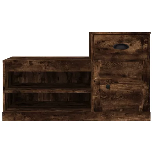 Füstös tölgy színű szerelt fa cipősszekrény 100x42x60 cm