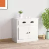 Magasfényű fehér szerelt fa tálalószekrény 70x35,5x67,5 cm
