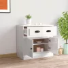Magasfényű fehér szerelt fa tálalószekrény 70x35,5x67,5 cm