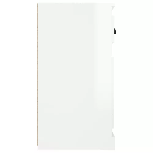 Magasfényű fehér szerelt fa tálalószekrény 70x35,5x67,5 cm