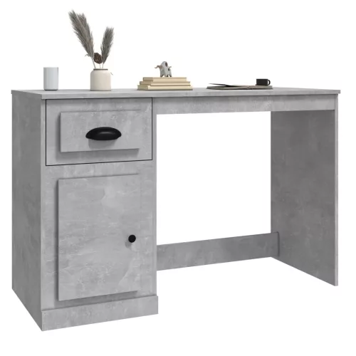 Betonszürke szerelt fa íróasztal fiókkal 115x50x75 cm