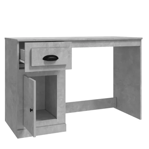 Betonszürke szerelt fa íróasztal fiókkal 115x50x75 cm