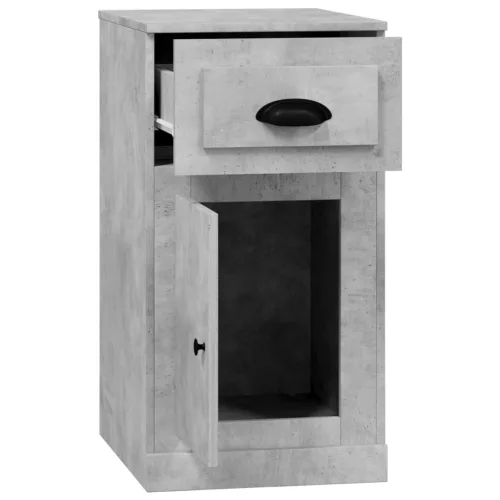 Betonszürke szerelt fa kisszekrény fiókkal 40 x 50 x 75 cm