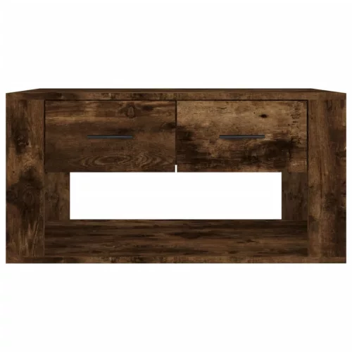 Füstös tölgy színű szerelt fa dohányzóasztal 80 x 50 x 40 cm