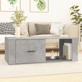Betonszürke szerelt fa dohányzóasztal 100x50,5x35 cm