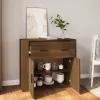 Barna tölgyszínű szerelt fa tálalószekrény 80x33x70 cm
