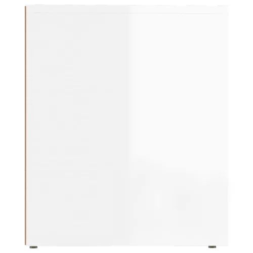2 db magasfényű fehér éjjeliszekrény 50x39x47 cm