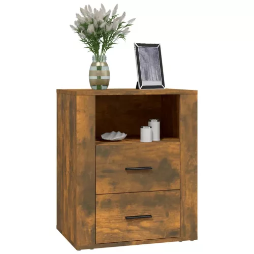 Füstös tölgy színű szerelt fa éjjeliszekrény 50 x 36 x 60 cm