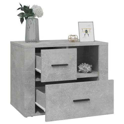 Betonszürke szerelt fa éjjeliszekrény 60 x 36 x 45 cm