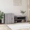 Szürke sonoma színű szerelt fa cipősszekrény 130 x 35 x 54 cm