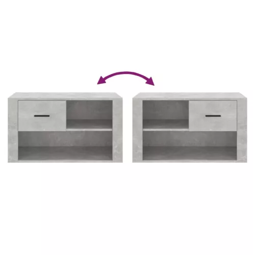 Betonszürke szerelt fa cipőszekrény 80x35x45 cm