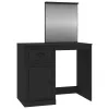 Fekete szerelt fa pipereasztal tükörrel 90 x 50 x 132,5 cm
