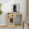 Sonoma tölgy színű szerelt fa tükrös pipereasztal 90x50x132,5cm