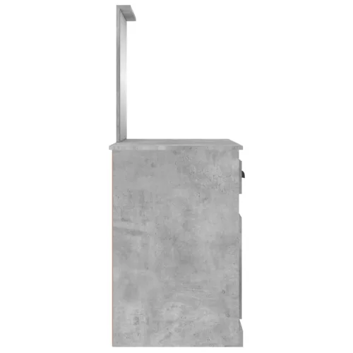 Betonszürke szerelt fa fésülködő asztal tükörrel 90x50x132,5 cm
