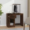 Füstös tölgy szerelt fa tükrös pipereasztal 90 x 50 x 132,5 cm