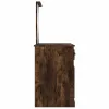 Füstös tölgy szerelt fa tükrös pipereasztal 90 x 50 x 132,5 cm