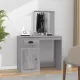 Szürke sonoma szerelt fa tükrös pipereasztal 90 x 50 x 132,5 cm