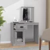 Szürke sonoma szerelt fa tükrös pipereasztal 90 x 50 x 132,5 cm