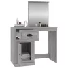 Szürke sonoma szerelt fa tükrös pipereasztal 90 x 50 x 132,5 cm